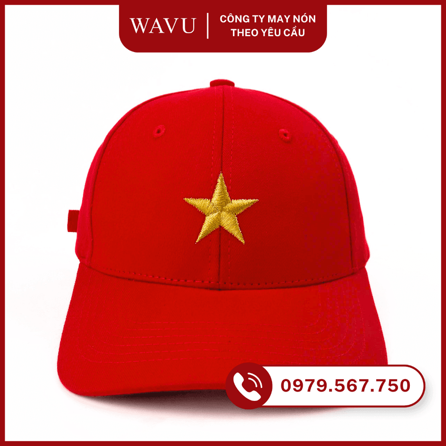 may nón kết cờ đỏ sao vàng