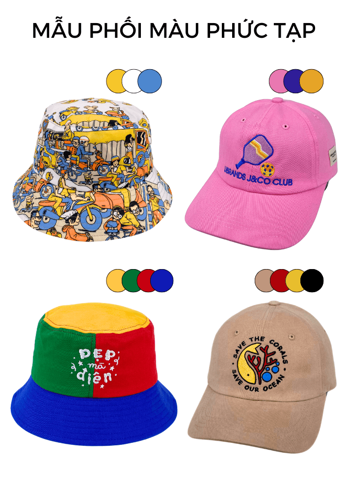 Hướng dẫn phối màu nón