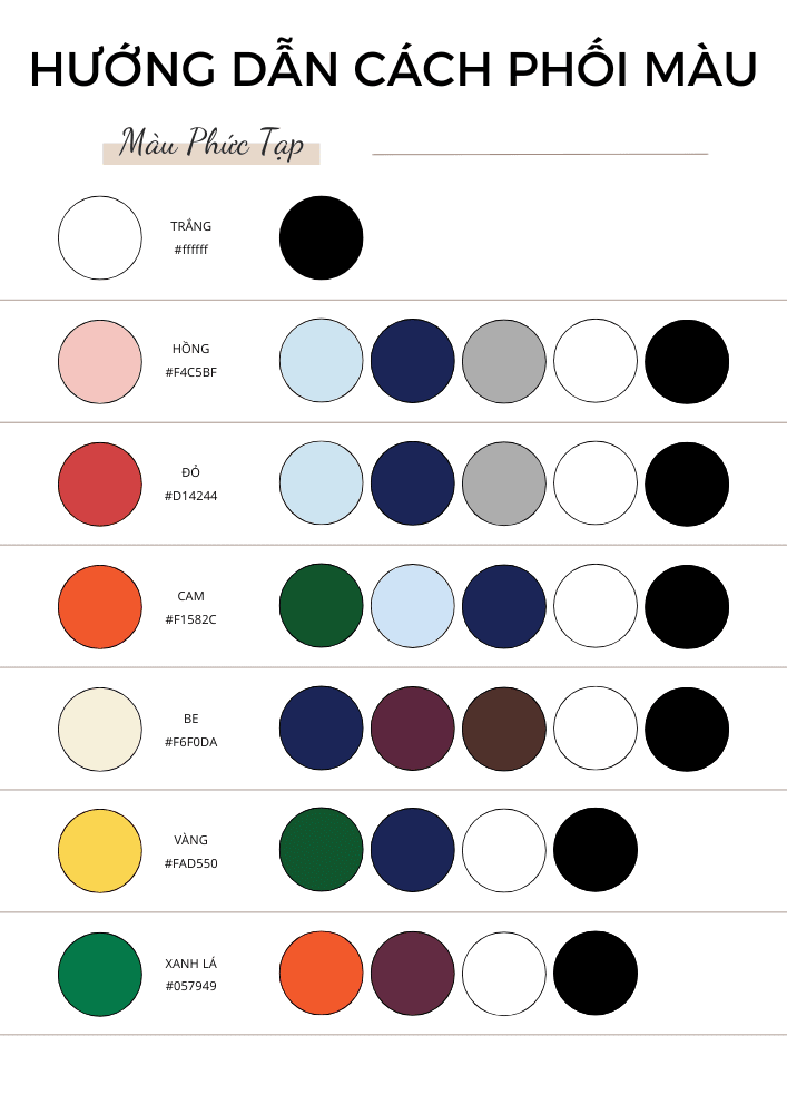 Hướng dẫn phối màu phức tạp