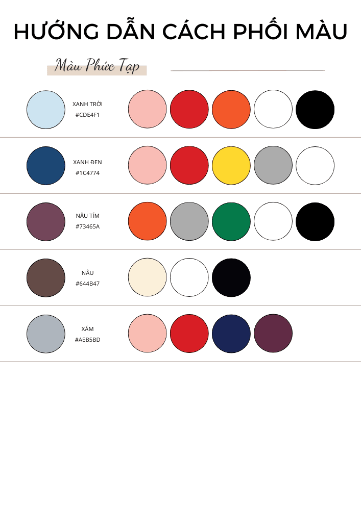 Hướng dẫn phối màu phức tạp