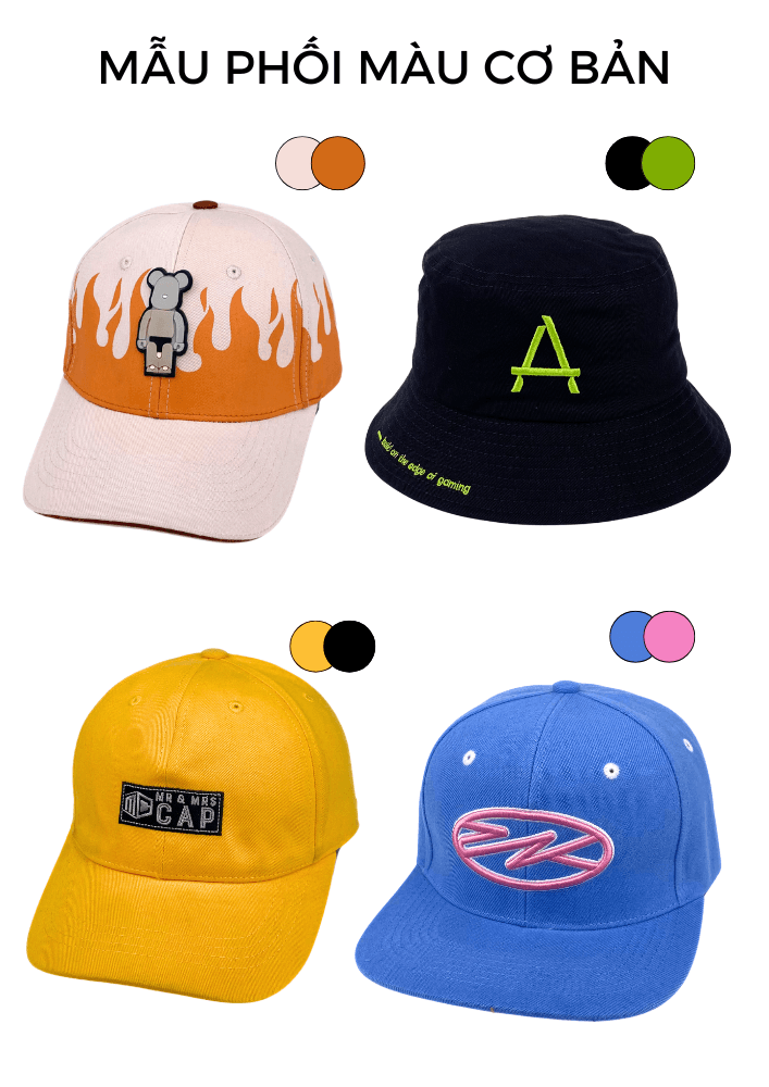 Hướng dẫn phối màu nón