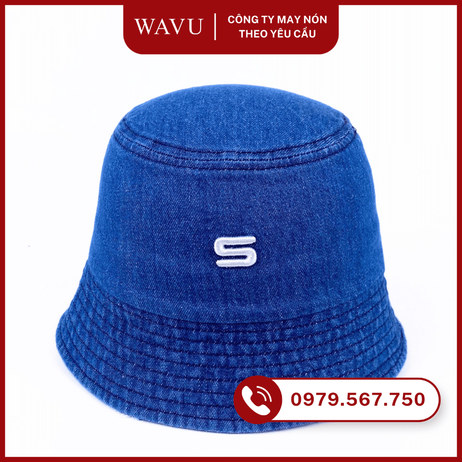May nón bucket vải jeans