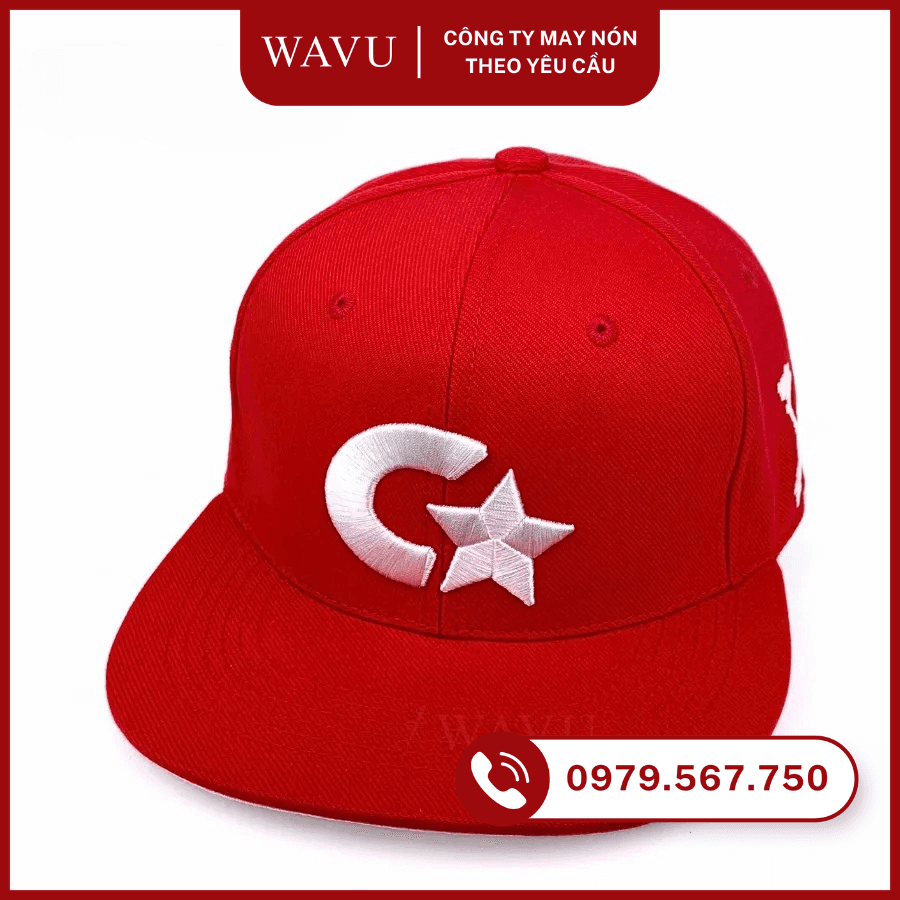 May nón thêu 3D gợn sóng