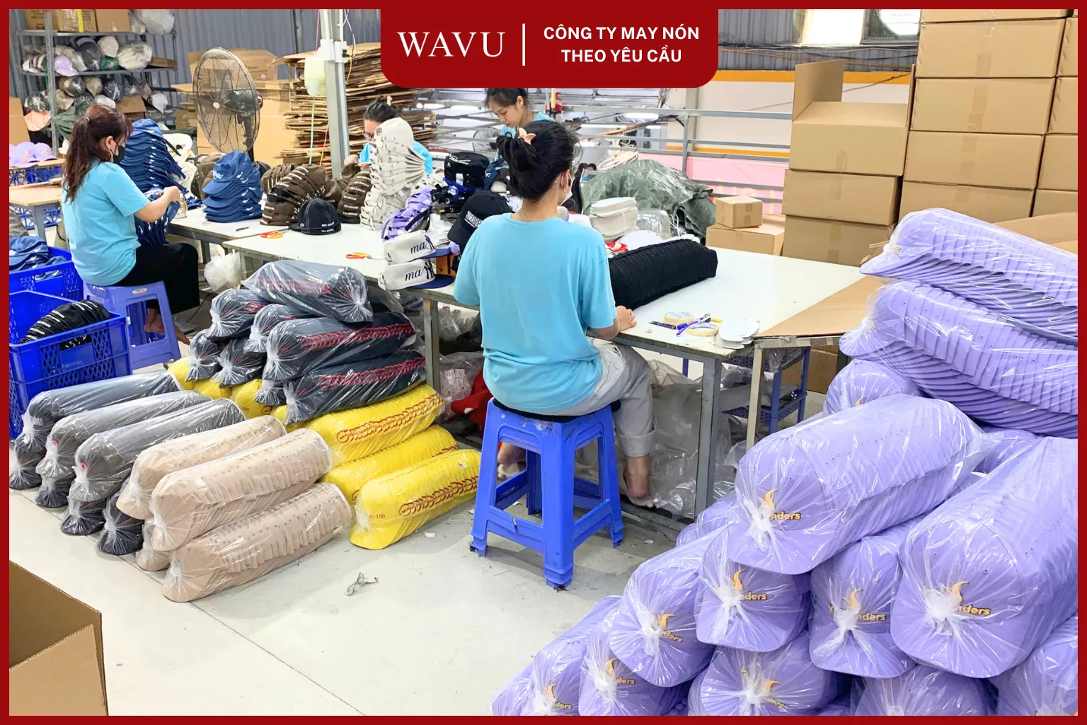 Công ty may nón Wavu - Chuyên may nón đồng phục in logo công ty