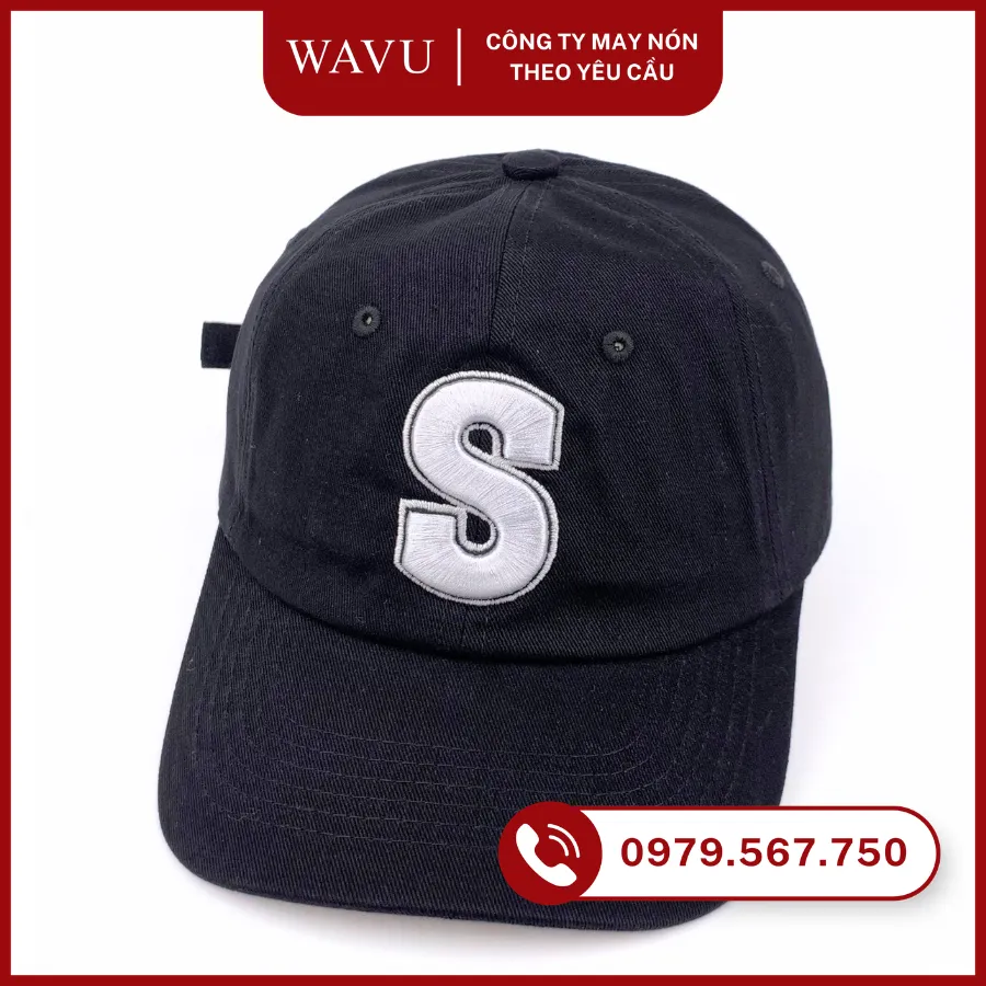 May mũ lưỡi trai thêu logo 3D