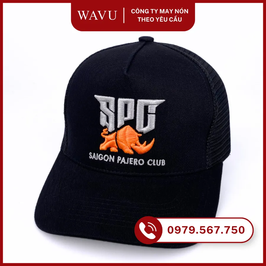 May mũ lưỡi trai thêu logo 3D