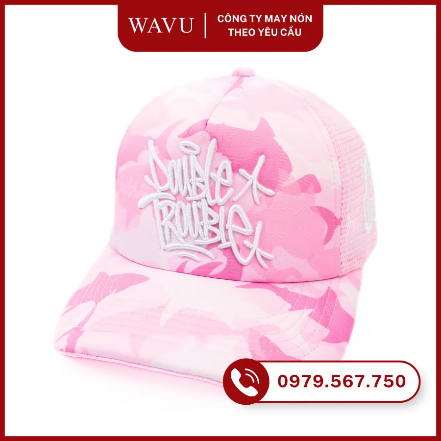 May mũ trucker thêu logo
